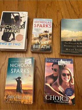 Nicholas Sparks Adult Book Bundle 5 Books Total 1Hardcover 4 Paperback aa pic